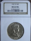 BRILLIANT 1957-D MS64FBL SILVER FRANKLIN - NGC