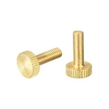 Knurled Thumb Screws, M5x16mm Flat Brass Bolts Grip Knobs Fasteners 2Pcs