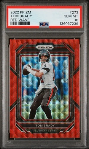 2022 PANINI PRIZM RED WAVE #273 TOM BRADY 33/149 PSA 10