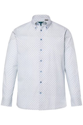 Boston Park Herren große Größen Hemd Langarm Minimalmuster Buttondown Kragen