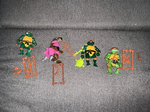 1988 TMNT Teenage Mutant Ninja Turtles Set / Lot Of 4 Vintage, Playmate Toy