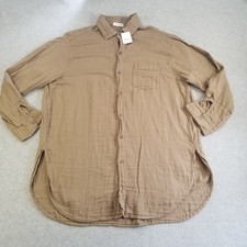Free People CP Shades Shirt Womens M Brown Marella Button Down Dress Made in USA