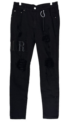 AMIRI Black Distressed Logo Jeans Men Size 31 Skinny Fit Designer Luxury Denim