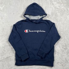 Champion Kids Blue Hoodie Sweatshirt Size Medium Athletic Comfort