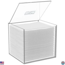 Clear Acrylic Box for 50 Disposable Clean Towels XL - Bathroom Storage Bin