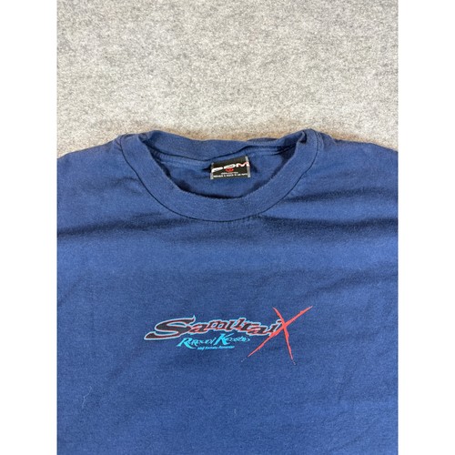 VINTAGE Samurai X Rurouni Kenshin Shirt Mens XL Blue Graphic Anime 90s ODM Tee - Picture 5 of 9