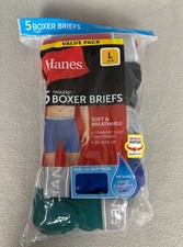 Hanes Mens Comfort Flex Waistband Soft Boxer Brief 5-Pack Multicolor Large NWT's