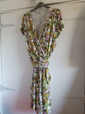 Seraphine green floral wrap maternity dress size XL