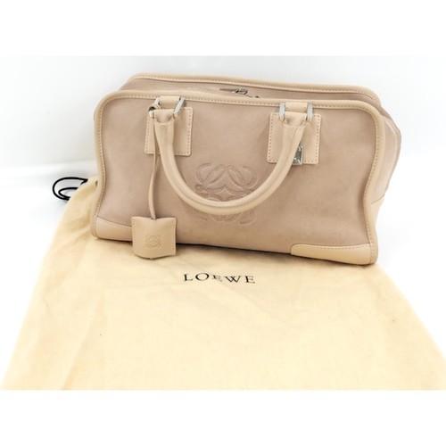 Loewe Amasona 28 Handbag Leather Suede Pink - Picture 10 of 10