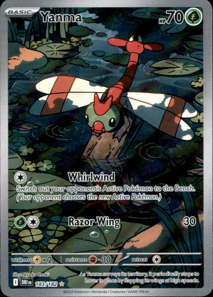 Yanma 183/182 Illustration Rare Destined Rivals Pokemon Holo Near Mint