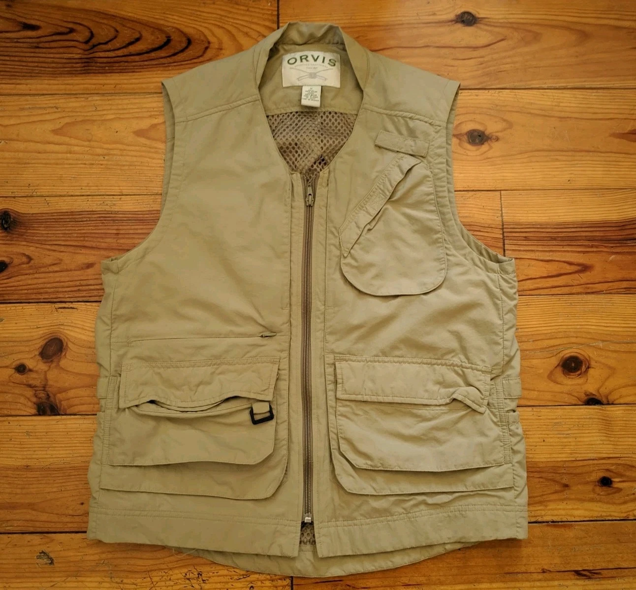 ORVIS MENS GREY FISHING GILET WAISTCOAT VEST JACKET VGC SIZE M