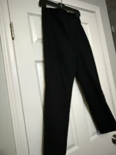 Nine West Women's Vtg Solid Black Pants Buttons Leg Size 10 Cotton Classic