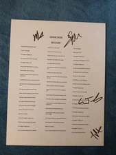 MANESKIN  Hand Signed BEGGIN' Lyric Sheet. (Full Band)  Proof 📸 🔥 