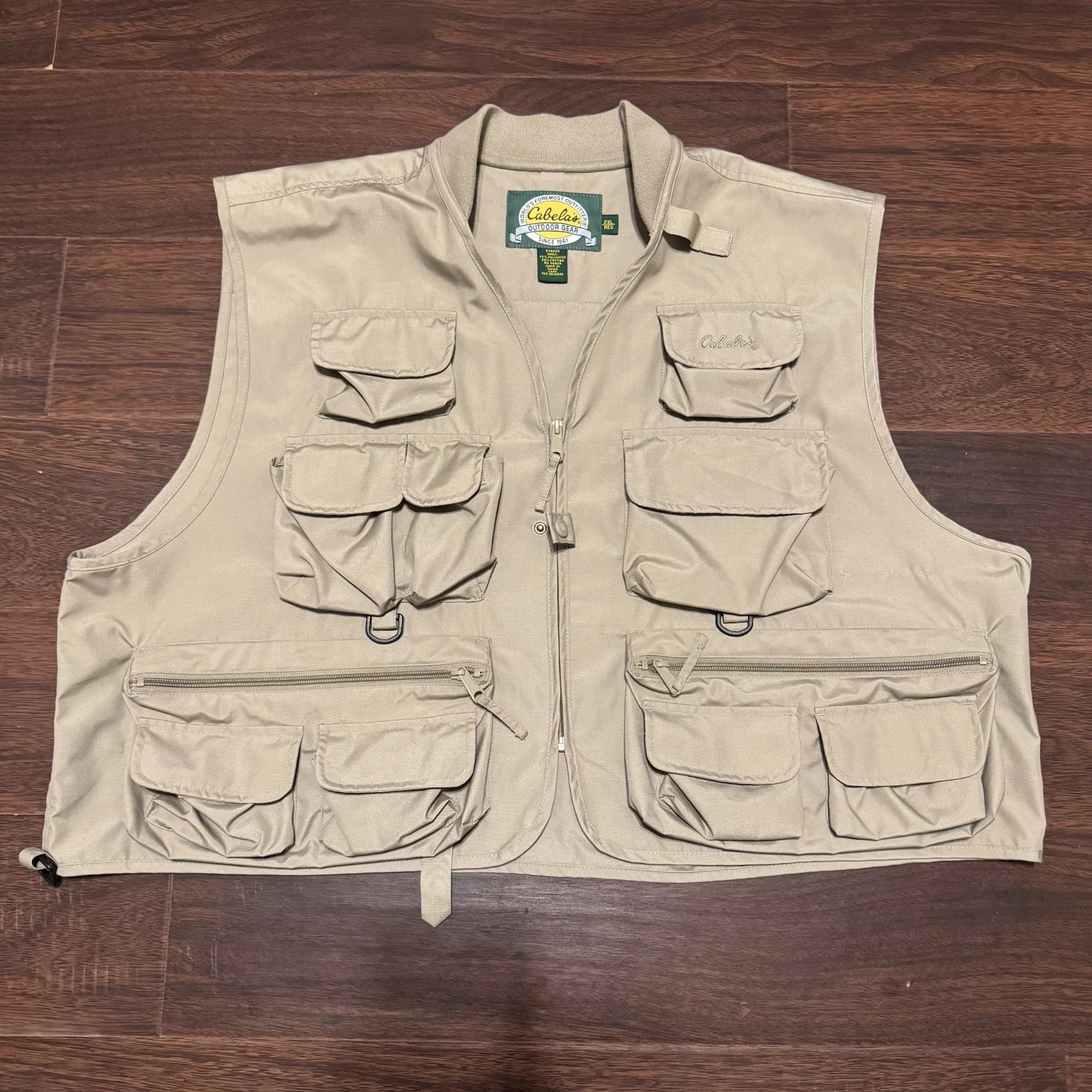 Cabela’s Fishing Vest Men’s 2XL Beige Multi Pocket Outdoor Utility Vest