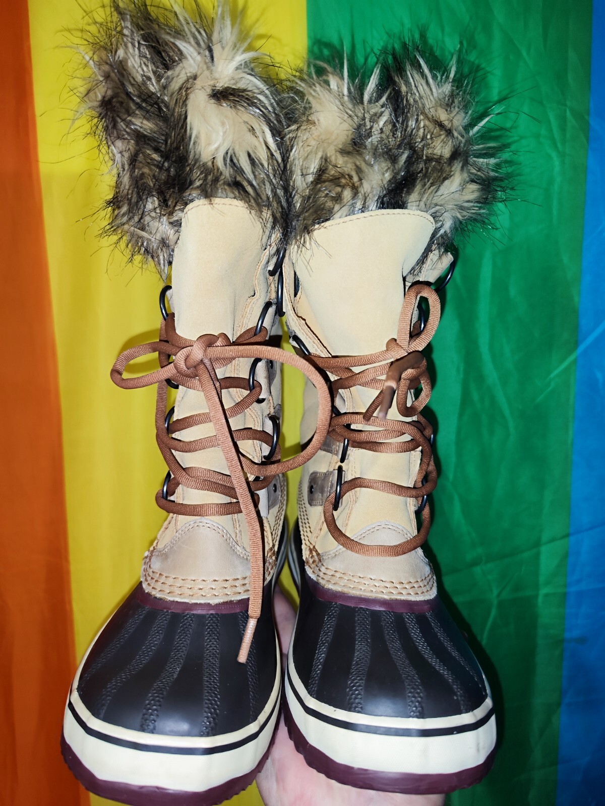 Sorel impermeable hecho a mano de goma natural para mujer botas de invierno t...