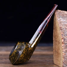 MUXIANG Briar Ukulele Freehand Pipe Wooden Bulldog Tobacco Pipe Vulcanite Stem