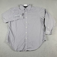 Ralph Lauren Shirt Mens Size 17 Gray Plaid Dress Button Up Long Sleeve 