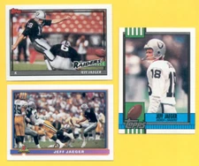 1990-1991 Topps Bowman JEFF JAEGER Oakland Raiders 3-Card Lot Rookie RC