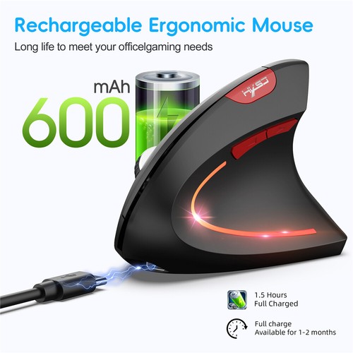 Vertical Mouse Ergonomic Rechargeable2.4G + BT Wireless Mice Silent Office Mouse - Picture 20 of 27