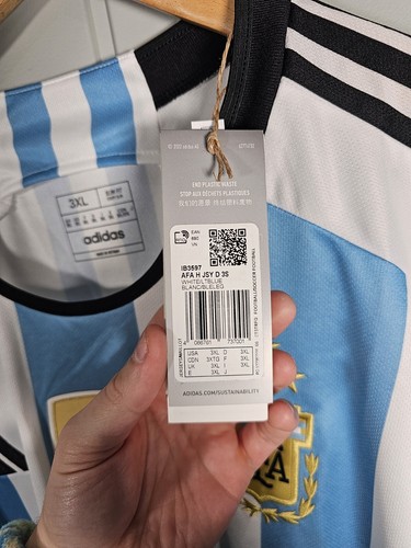 Adidas Argentina World Cup Winners Shirt Men's 3XL 2022 Champions NEW - Picture 5 of 13