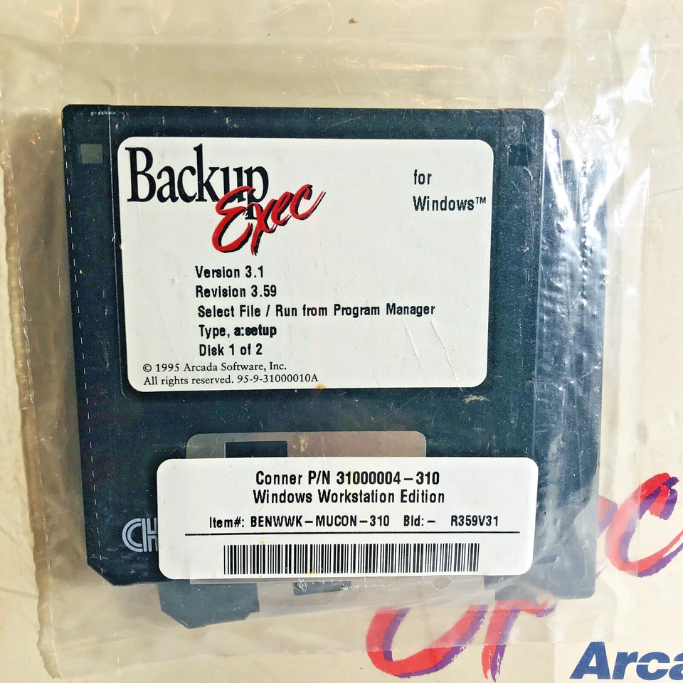 ARCADA Software Backup Exec For Windows (BENWWK-MUCON-310) 1995 v3.1 complete - Image 3 of 4
