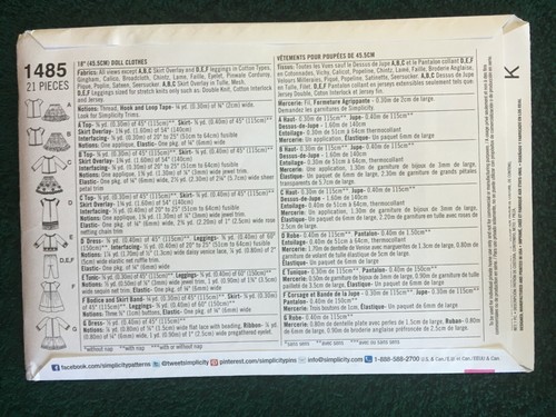 Simplicity Doll Patterns ~ All Patterns are Size 18 * ~ * ~ * ~ * ~ Listing 1478 - Picture 61 of 113