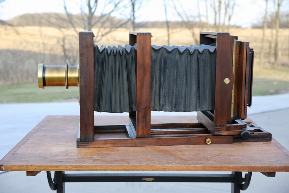 Antigua cámara de campo AGFA Ansco Studio retrato vintage 8X10 madera latón G3D Foto 4 de 4