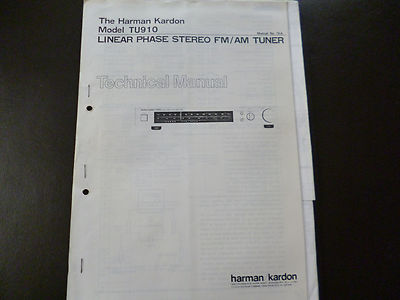 Service Manual Harman Kardon  Linear Phase Stereo FM/AM Tuner Model TU 910