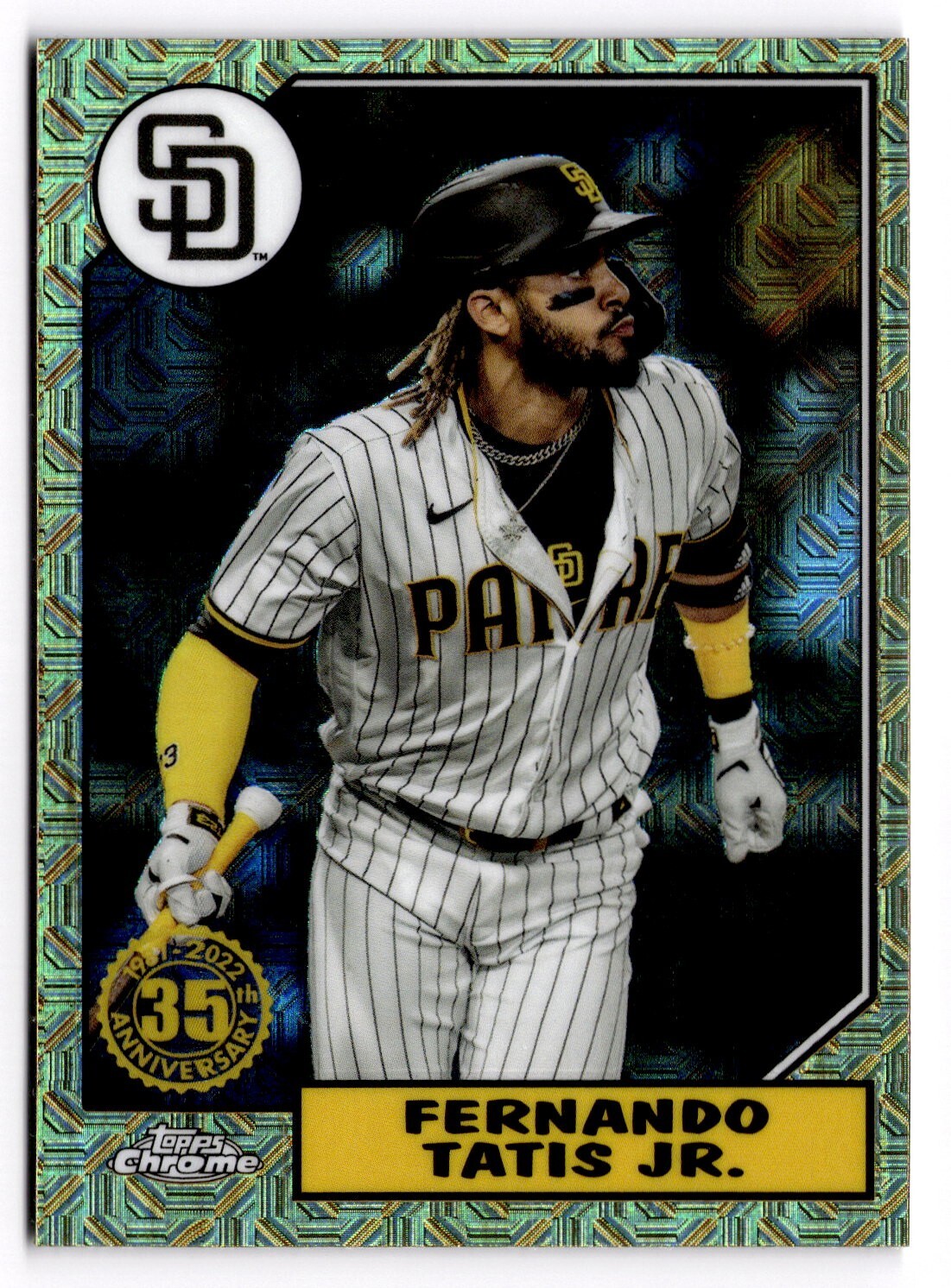 2022 Topps Chrome Silver Pack Gold Mojo Fernando Tatis Jr. #T87C-100 Padres