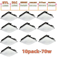 10pc 70W Gas Station LED Canopy Light Fixture Commercial Garage Parking Lot Lamp