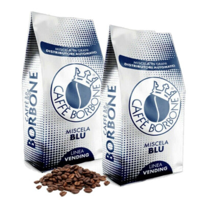 Bourbon Coffee Beans Line Vending Blend BLUE 1kg Bean Envelopes