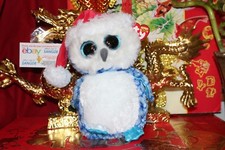 TY BEANIE BOOS ICICLES THE CHRISTMAS OWL.MEDIUM BUDDY.9".MWNMT.2014.NICE GIFT 