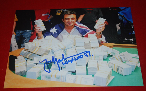 JOE HACHEM WPT Poker WSOP signed 8x10 COA 3