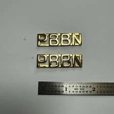 PBBN - Gold Police Collar Brass - Post Rod Backing - NEW - Rank Insignia