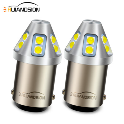 2pcs BA15D 1142 1076 LED Car Caravan Turn Signal Light Bulb White 6000K 10-60V
