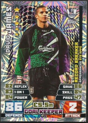 Topps Match Attax Extra 2014-15 - #433 - Liverpool - David James - Silver Foil
