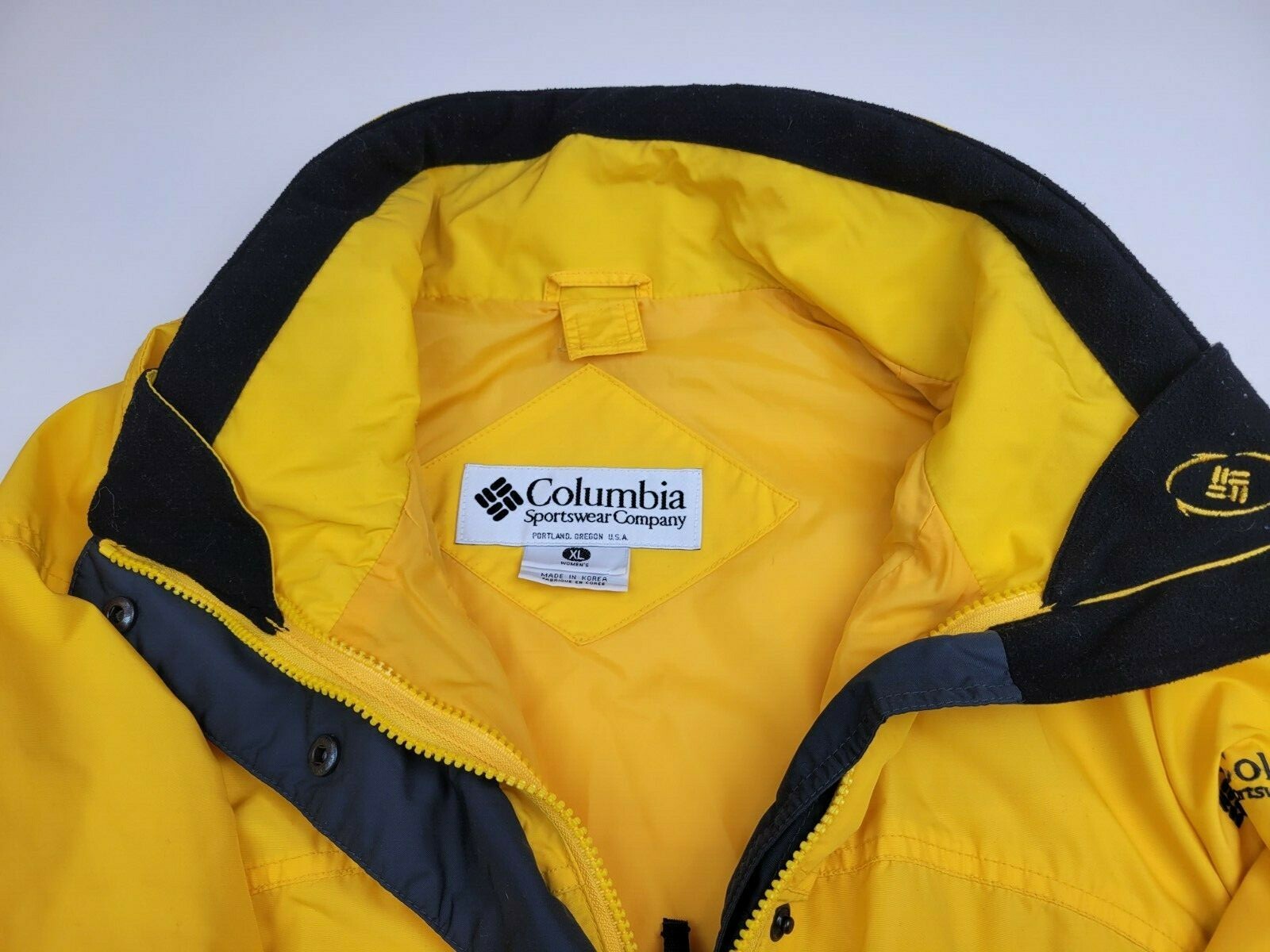 Columbia Rain Windbreaker Jacket Coat Yellow Mens Sz … Gem