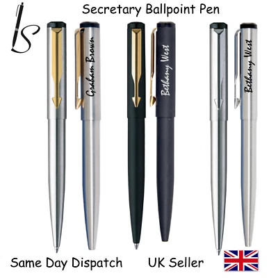 PARKER Secretary Vecter Stainless Steel, Matte Black or Silver Pen blue & black ink