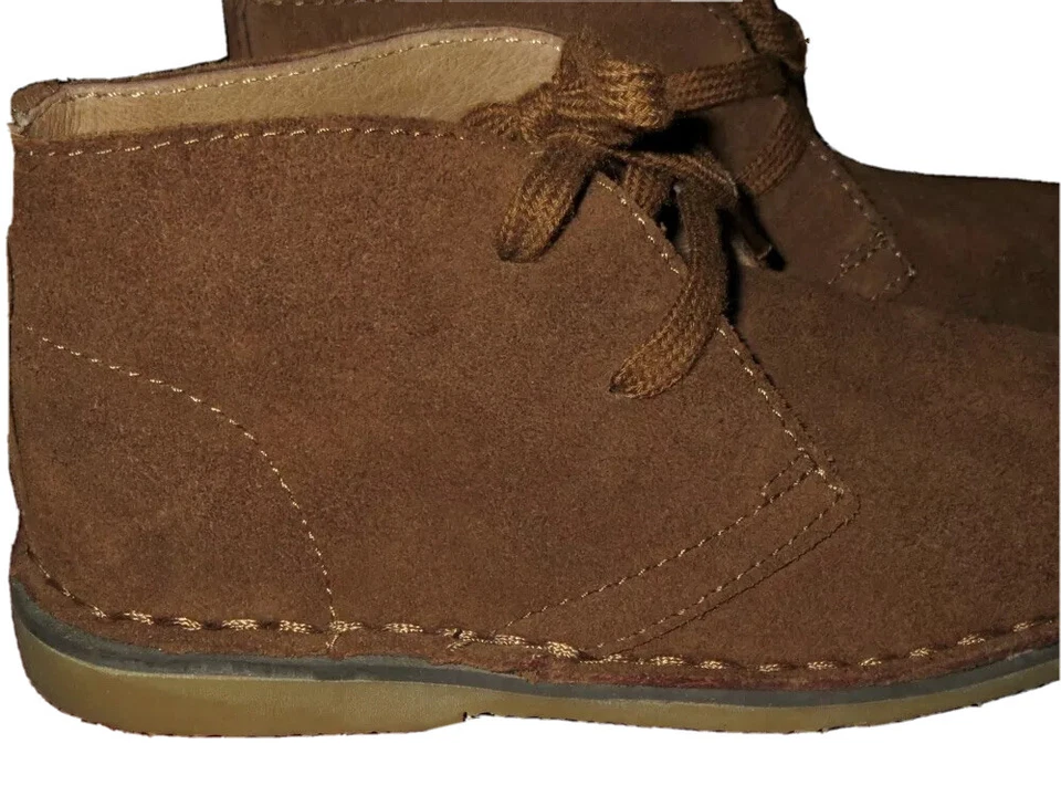 ZAPATOS RALPH LAUREN 9.5 NIÑOS PEQUEÑOS NIÑOS BOTAS NIÑOS MARRÓN NOBUCK GAMUZA GOMA CHUKKA Foto 2 de 4