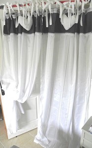 Détails Sur Lot 2 Rideaux Voilages Rétro Vintage Fait Main Blanc Gris Dentelle Neufs