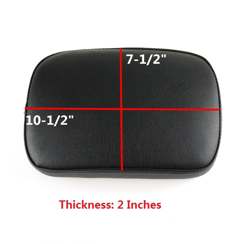Rectangle Motorcycle Rear Passenger Pillion Seat Pad Leather 8