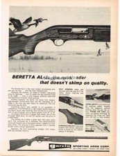 1969 GARCIA Beretta AL-2 Autoloader Shotgun Canadian Geese Vintage Print Ad 