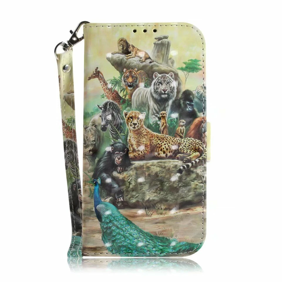 Animal Wallet Cover Case For 12 13 14 LG NOKIA Google Motorola Oneplus Sony S23 - Image 2 of 4