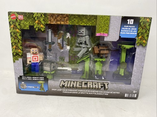Minecraft Drip Leaf Cave Parkour Story Pack (10 Pieces) Figures Playset Sealed