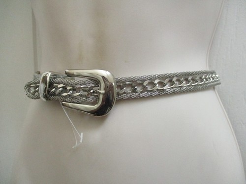 Cinturón de cadena de metal vintage ropa de calle talla pequeña longitud 33,5 pulgadas nuevo - Imagen 5 de 7