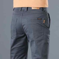 Men's High Quality Cotton Pants Business Stretch Straight Brand Trousers Male