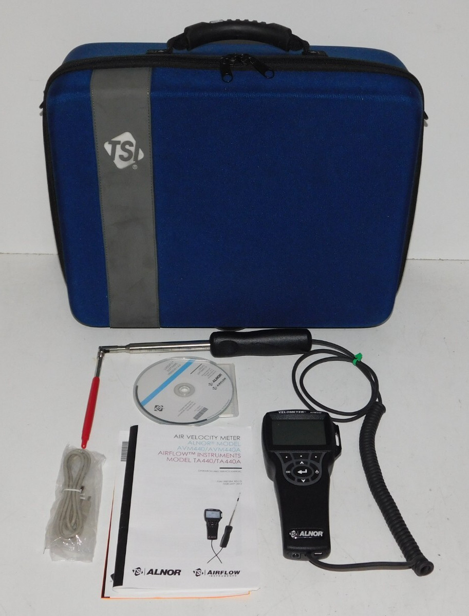 TSI Alnor AVM440-A High Accuracy Velometer Thermal Anemometer w/ Straight Probe