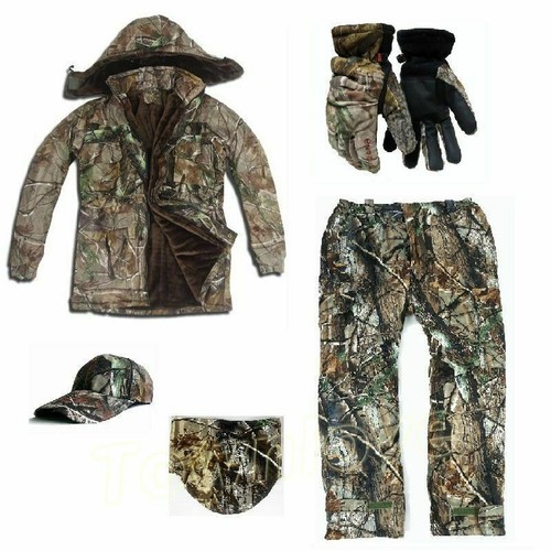 Mens Winter Bionic Camouflage Thicken Hunting Clothes Tactical Waterproof Suits - Picture 2 of 12