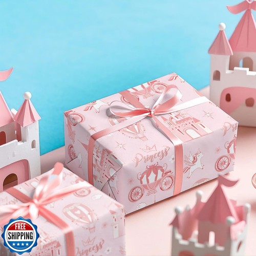 WRAPAHOLIC Princess Wrapping Paper - Mini Roll - 17 Inch x 16.5 Feet - Carria - Picture 5 of 5
