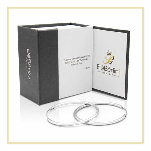 Orecchini Cerchio Argento Gioielli Moda Regalo per Adulto Femmina Adolescente Ragazza 25mm - 80mm - Foto 2 di 11